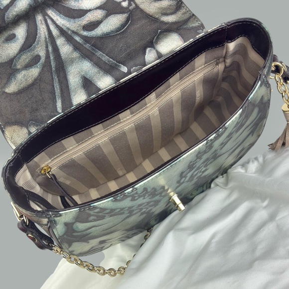 New Authentic Brahmin Lizzie Bronze Grazioso Crossbody Genuine Leather Bag - Picture 8 of 10